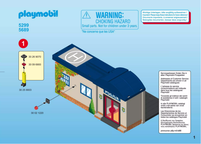 Page n°1 - Manuel utilisateur Playmobil City Action Take Along Police Station