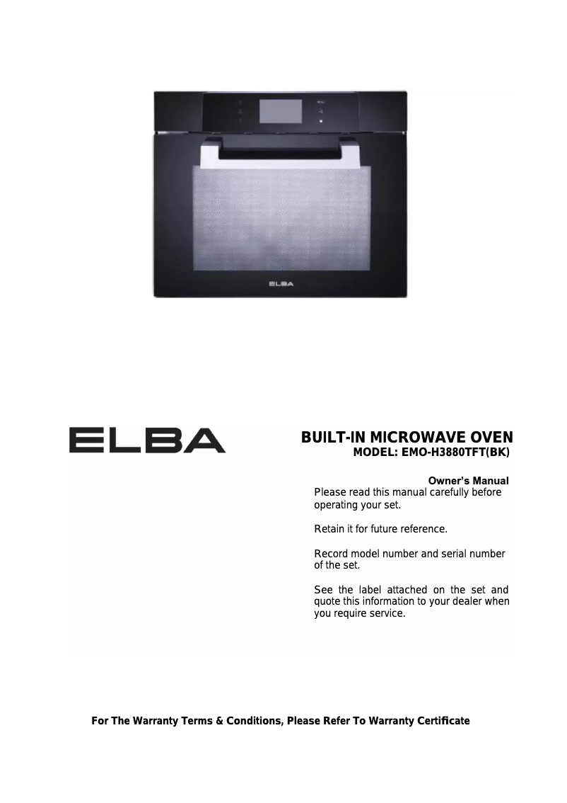 Image de la première page du manuel de l'appareil EMO-H3880TFT(BK)