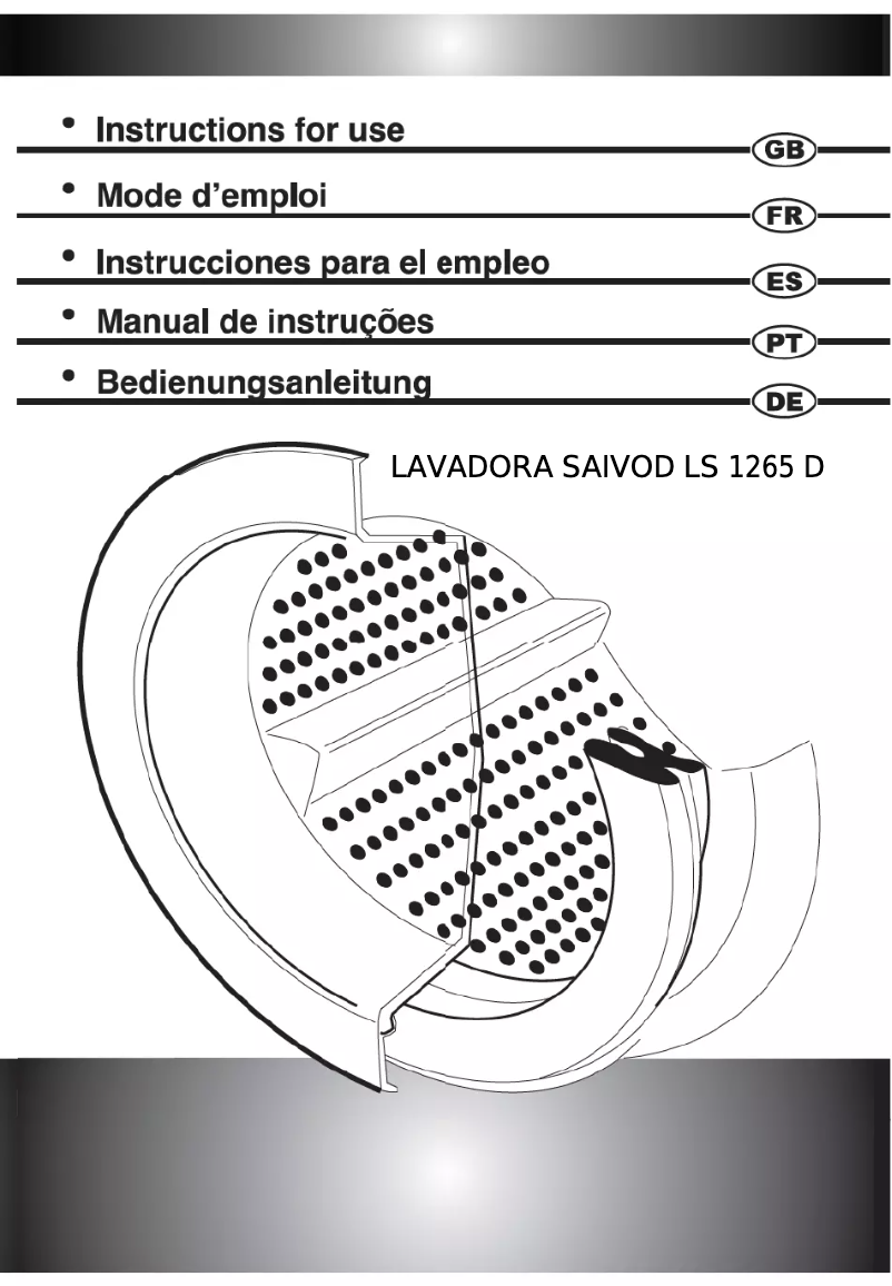 Page n°1 - Manuel utilisateur Saivod LS 1265 D