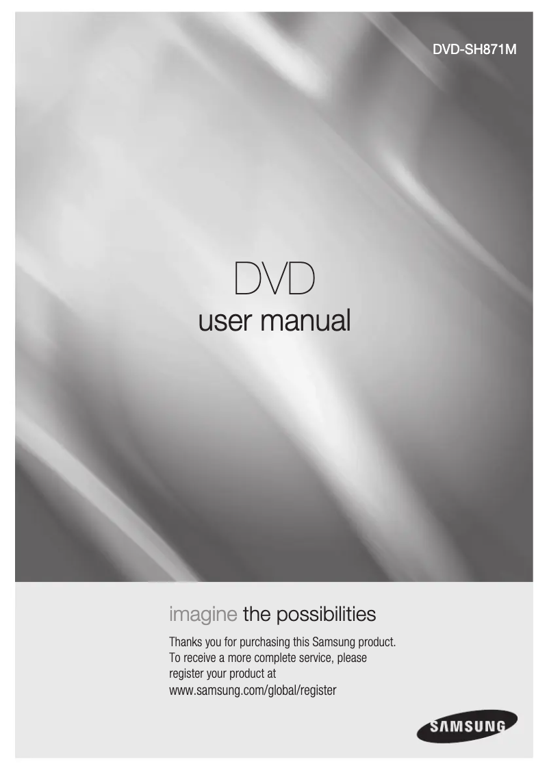 Page 1 de la notice Manuel utilisateur Samsung DVD-SH871M