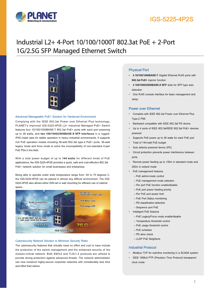 Image de la première page du manuel de l'appareil IGS-5225-4P2S