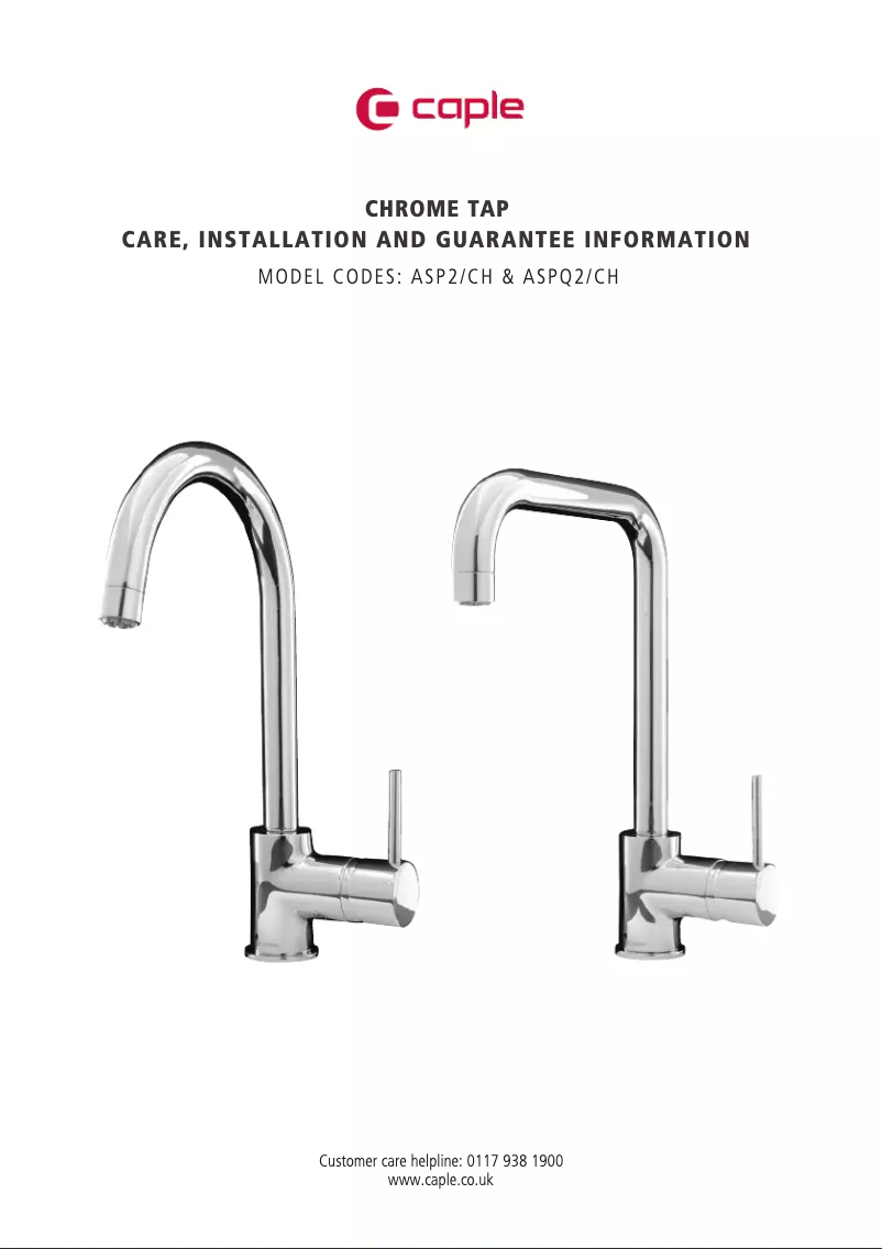 Page n°1 - Manuel utilisateur Caple ASPQ2/CH