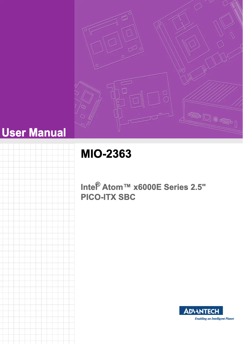 Page n°1 - Manuel utilisateur Advantech MIO-2363AW-P2A1