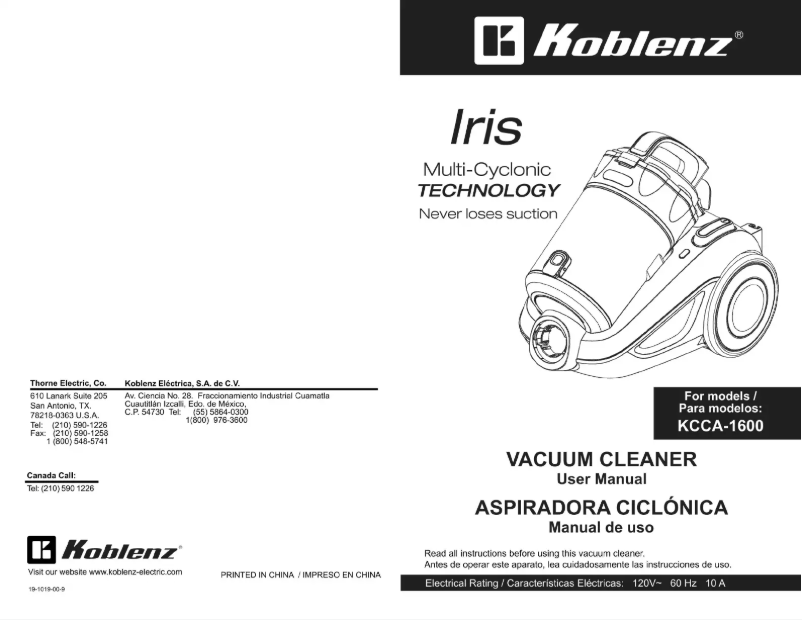 Page 1 de la notice Manuel utilisateur Koblenz KCCA-1600