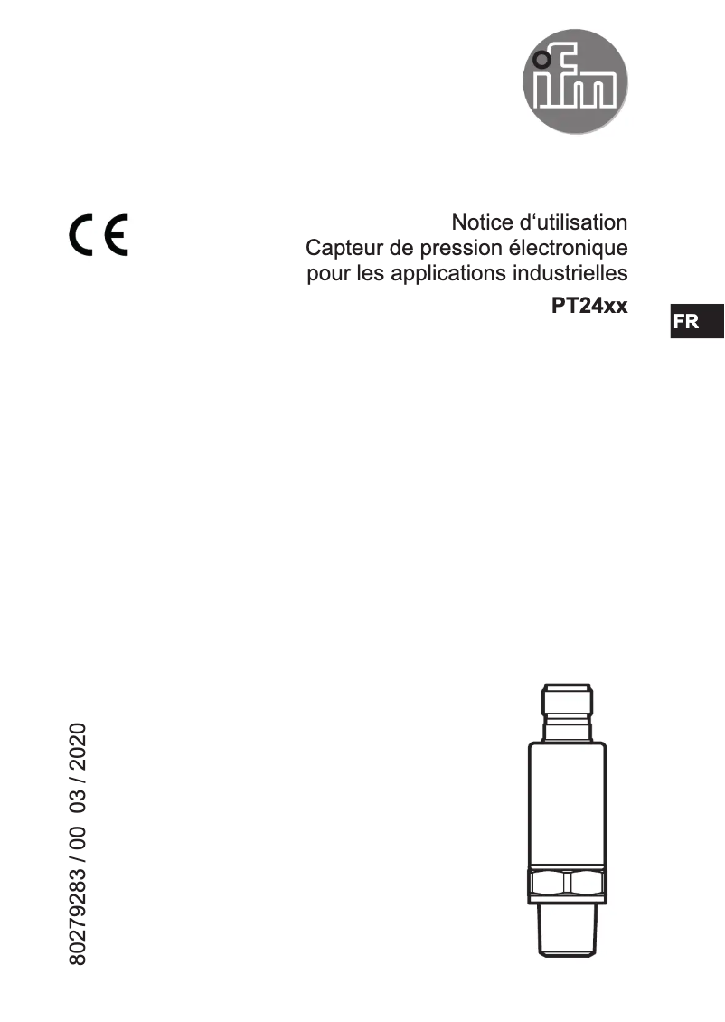 Page 1 de la notice Manuel utilisateur IFM PT2424