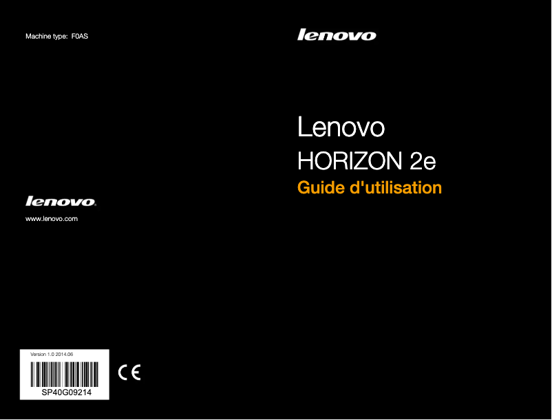 Page 1 de la notice Manuel utilisateur Lenovo Horizon 2e