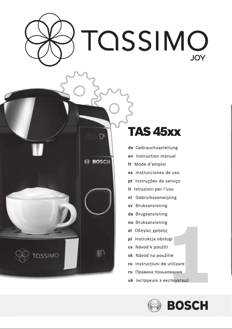 Page 1 of the manual User Manual Bosch Tassimo Joy TAS4504