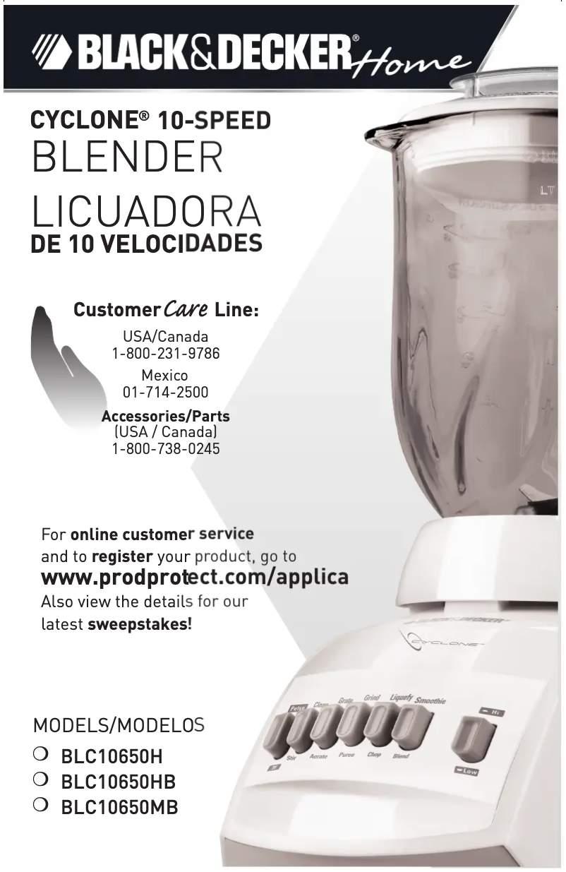 Page 1 de la notice Manuel utilisateur Black & Decker BLC10650HB