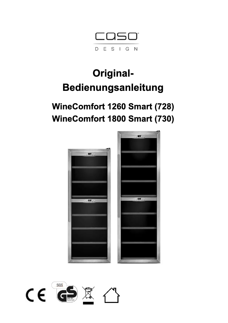 Page 1 de la notice Manuel utilisateur Caso WineComfort 1260
