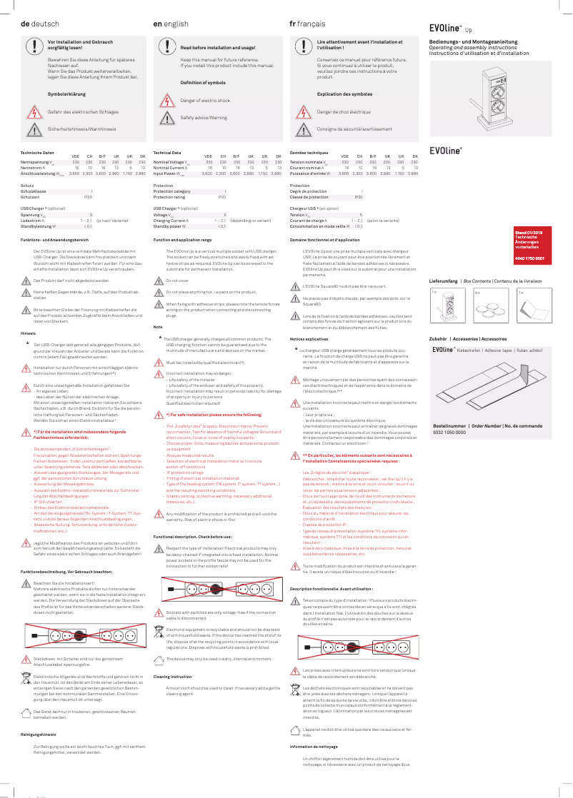 Page 1 de la notice Manuel utilisateur EVOline Up