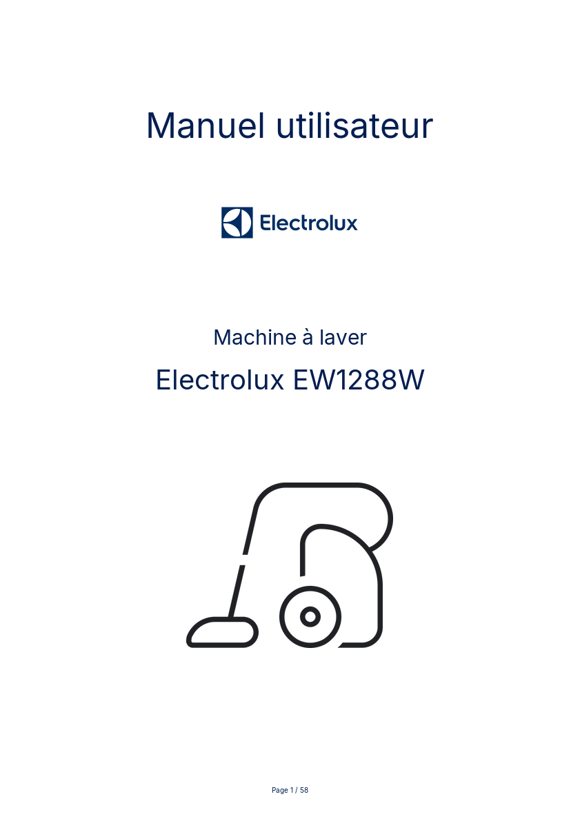 Image de la première page du manuel de l'appareil EW1288W