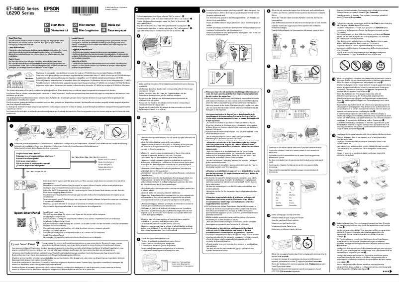 Page 1 de la notice Guide d'installation Epson EcoTank ET-4856