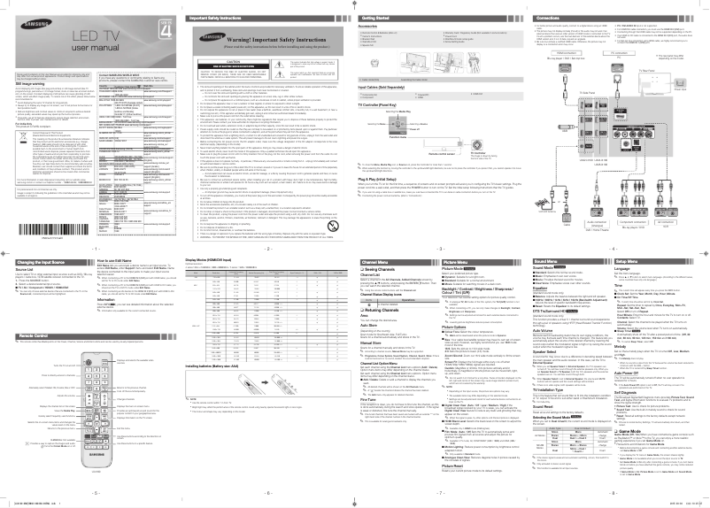 Page 1 de la notice Manuel utilisateur Samsung UA28J4100AR