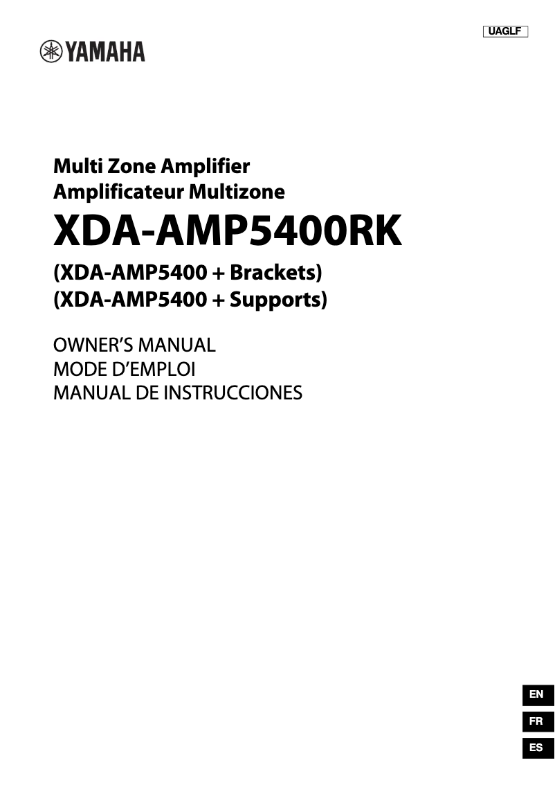 Page n°1 - Manuel utilisateur Yamaha XDA-AMP5400RK