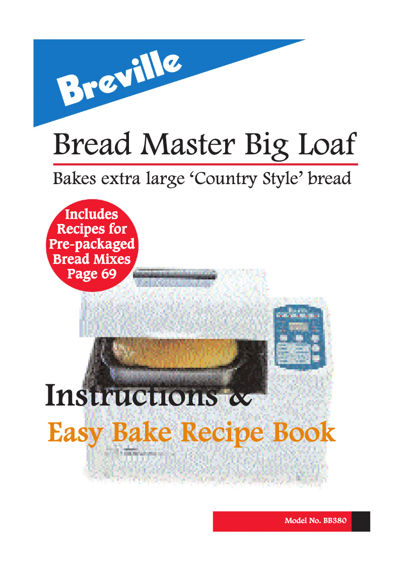 Page n°1 - Manuel utilisateur Breville BB380 Bread Master