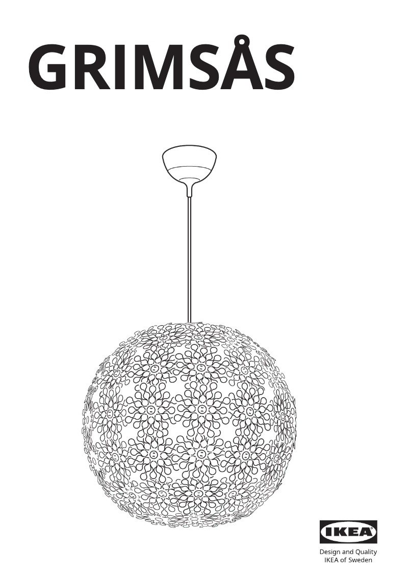 Page 1 de la notice Manuel utilisateur Ikea GRIMSÅS 605.446.97