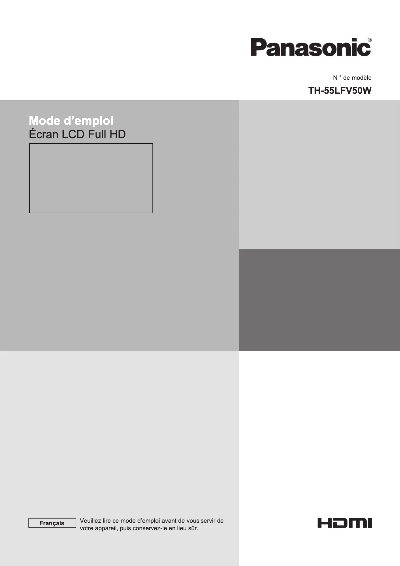 Page 1 de la notice Manuel utilisateur Panasonic TH-55LFV50W