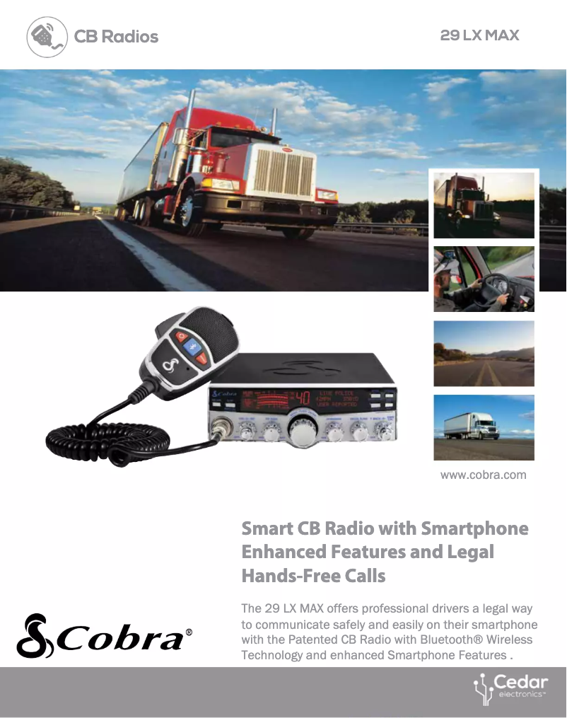 Page 1 de la notice Fiche technique Cobra 29 LX MAX