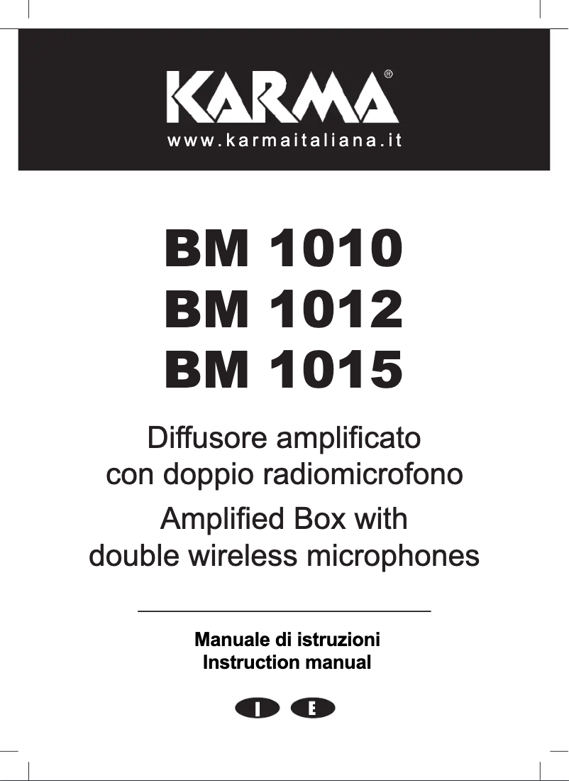 Page 1 de la notice Manuel utilisateur Karma BM 1012