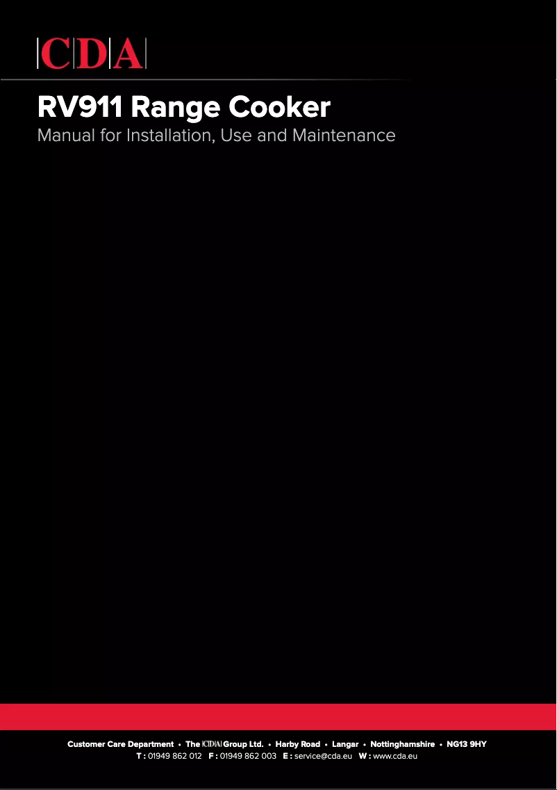 Page n°1 - Manuel utilisateur CDA RV911