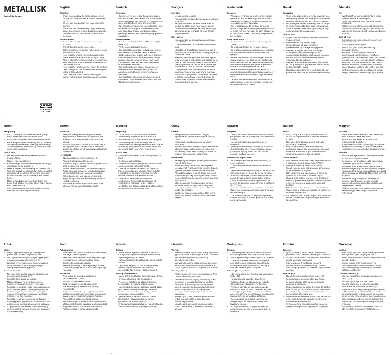 Page 1 de la notice Manuel utilisateur Ikea METALLISK 403.602.22