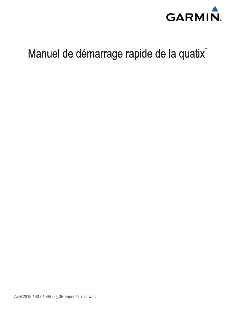 Page 1 de la notice Manuel utilisateur Garmin Quatix