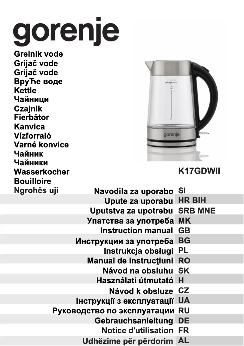 Page 1 de la notice Manuel utilisateur Gorenje K17GDWII
