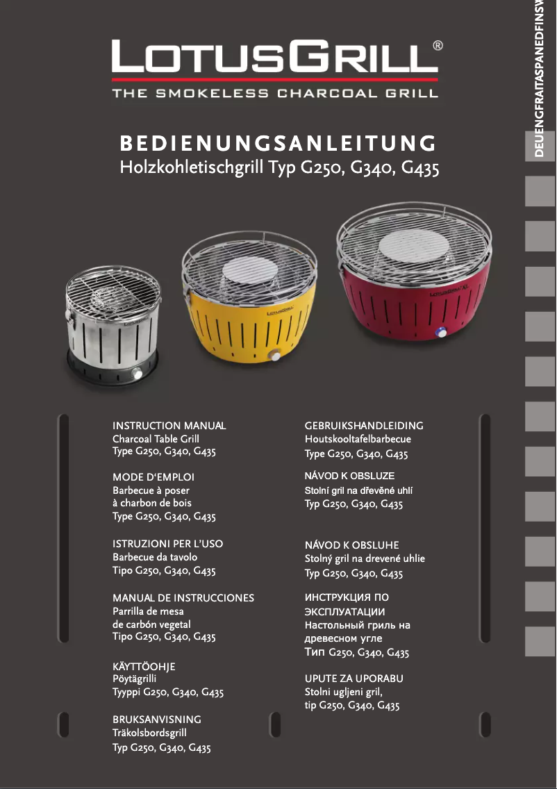 Page n°1 - Manuel utilisateur LotusGrill G-TB-435