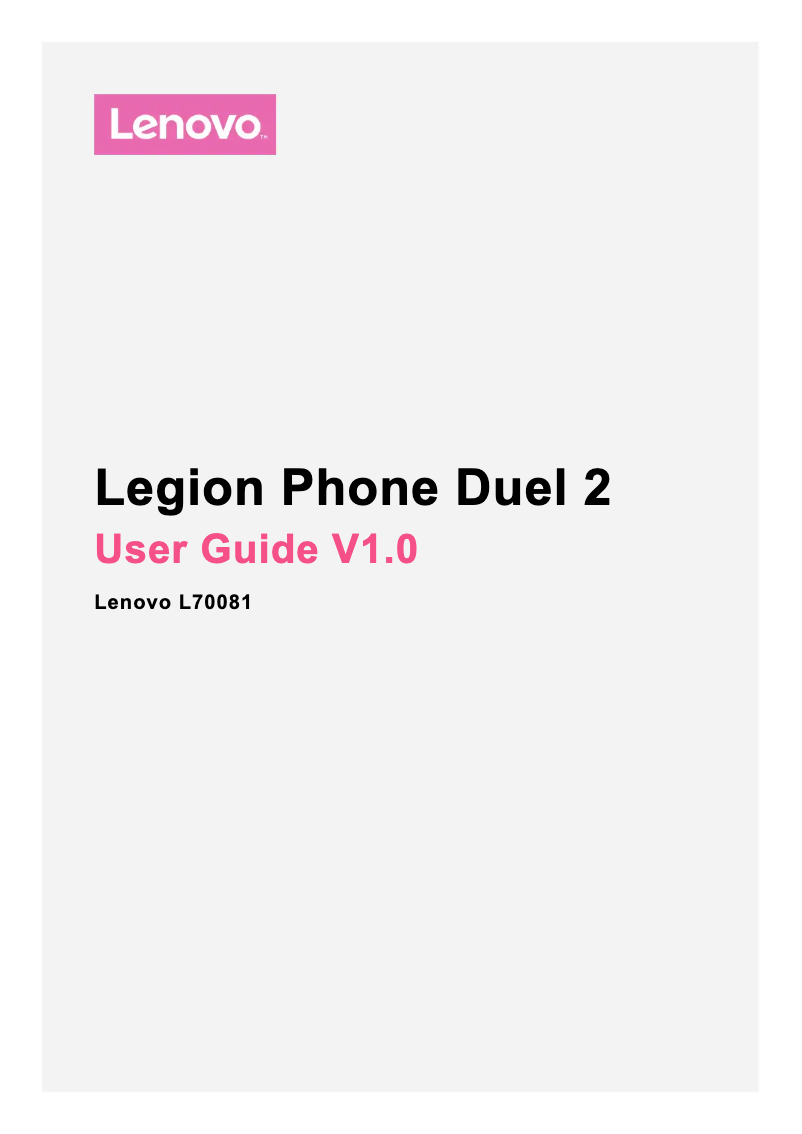 Page 1 of the manual User Manual Lenovo Legion Duel 2
