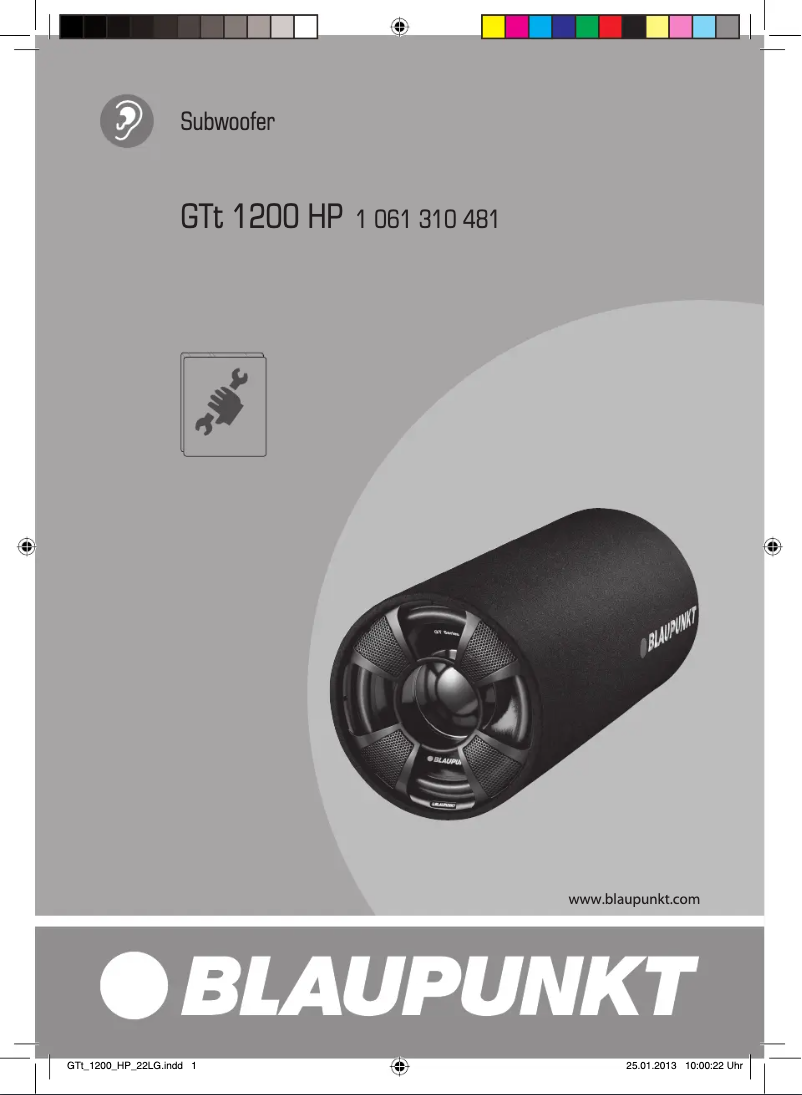 Page 1 de la notice Manuel utilisateur Blaupunkt GTt 1200 HP