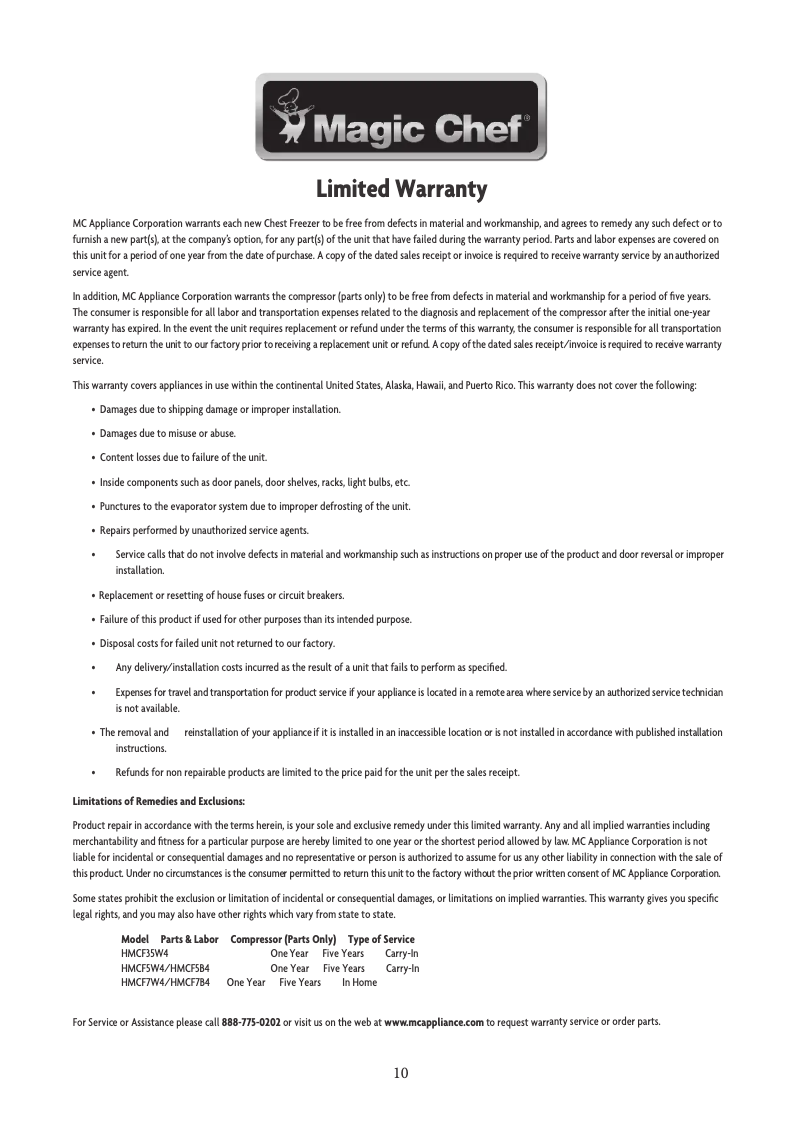 Image de la première page du manuel de l'appareil HMCF35W4