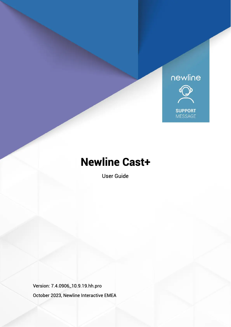 Page n°1 - Manuel utilisateur Newline Cast+