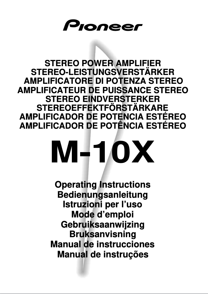 Page n°1 - Manuel utilisateur Pioneer M-10X