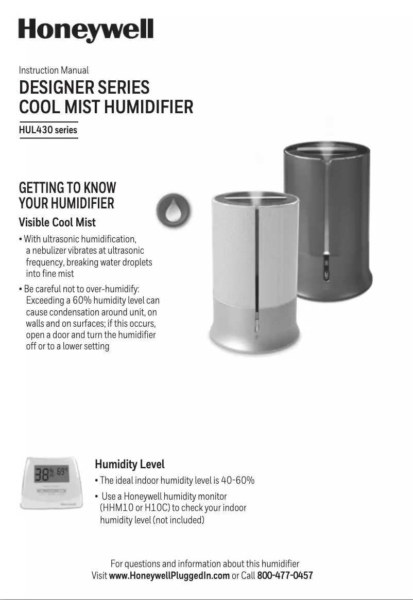 Page n°1 - Manuel utilisateur Honeywell HUL430B