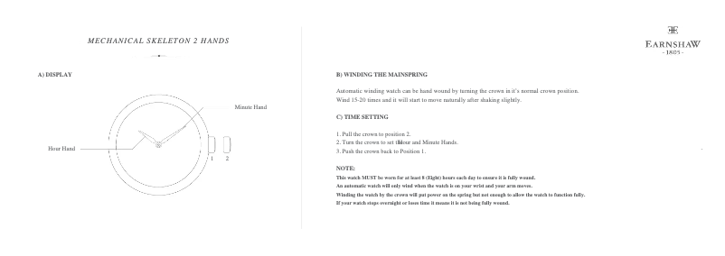 Page n°1 - Manuel utilisateur Earnshaw Bauer ES-8061-03