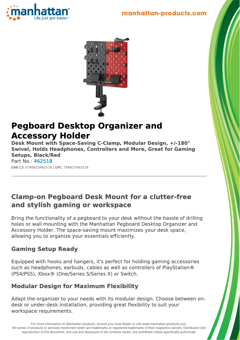 Page 1 de la notice Fiche technique Manhattan 462518