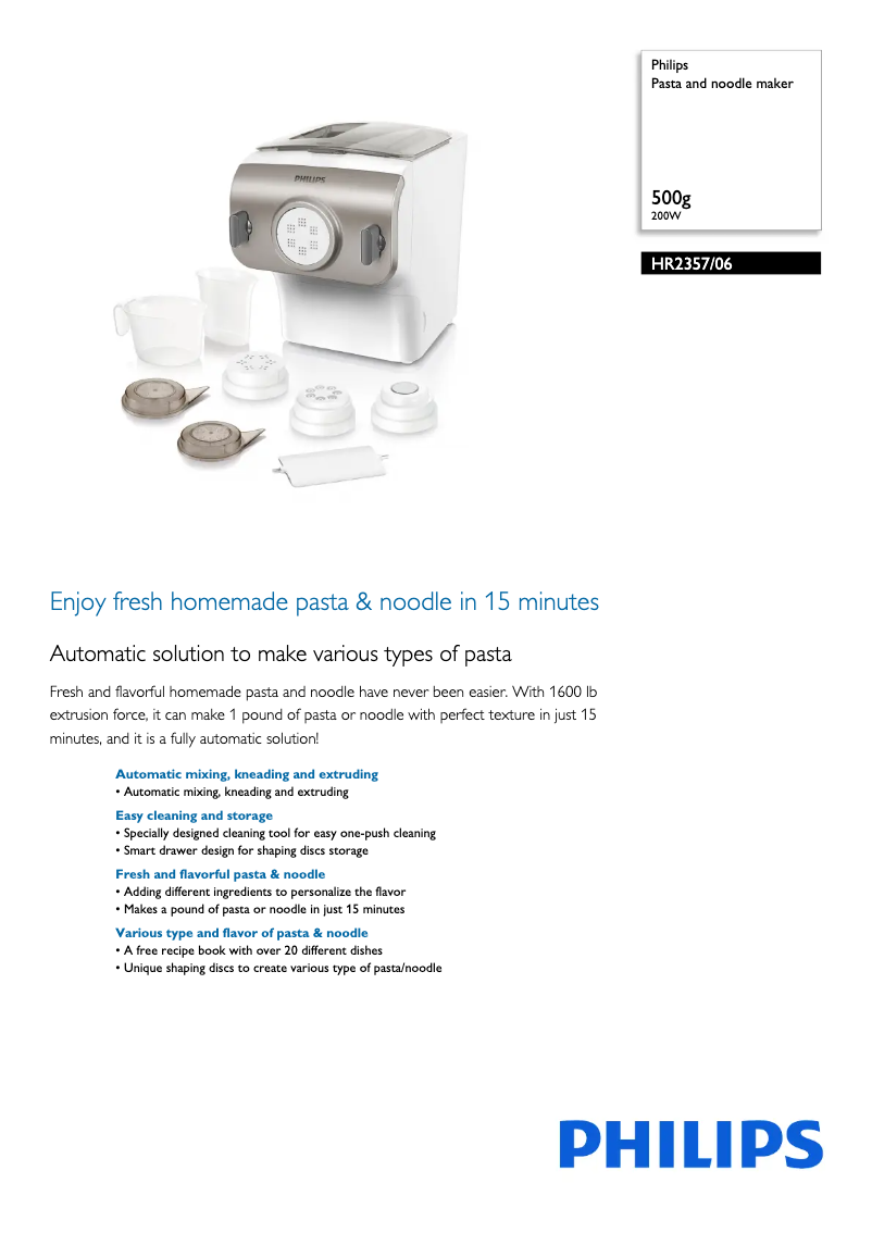 Image de la première page du manuel de l'appareil Avance Collection HR2357