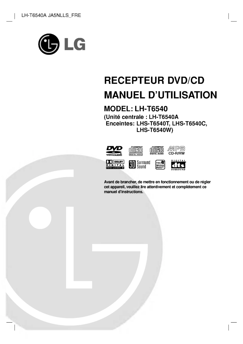 Image de la première page du manuel de l'appareil LH-T6540A