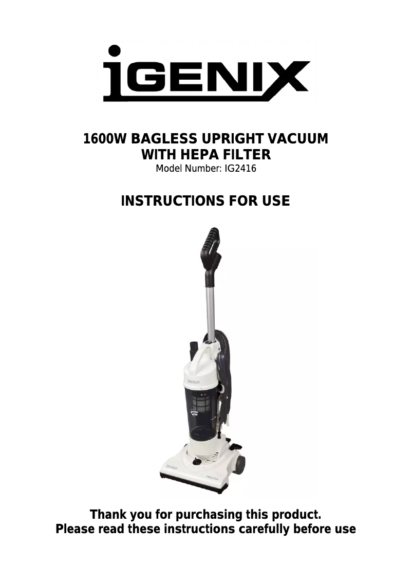 Página 1 del manual Manual de usuario Igenix IG2416
