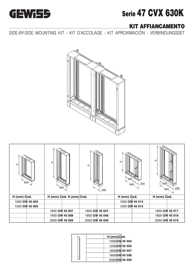 Page 1 de la notice Manuel utilisateur Gewiss GW45509