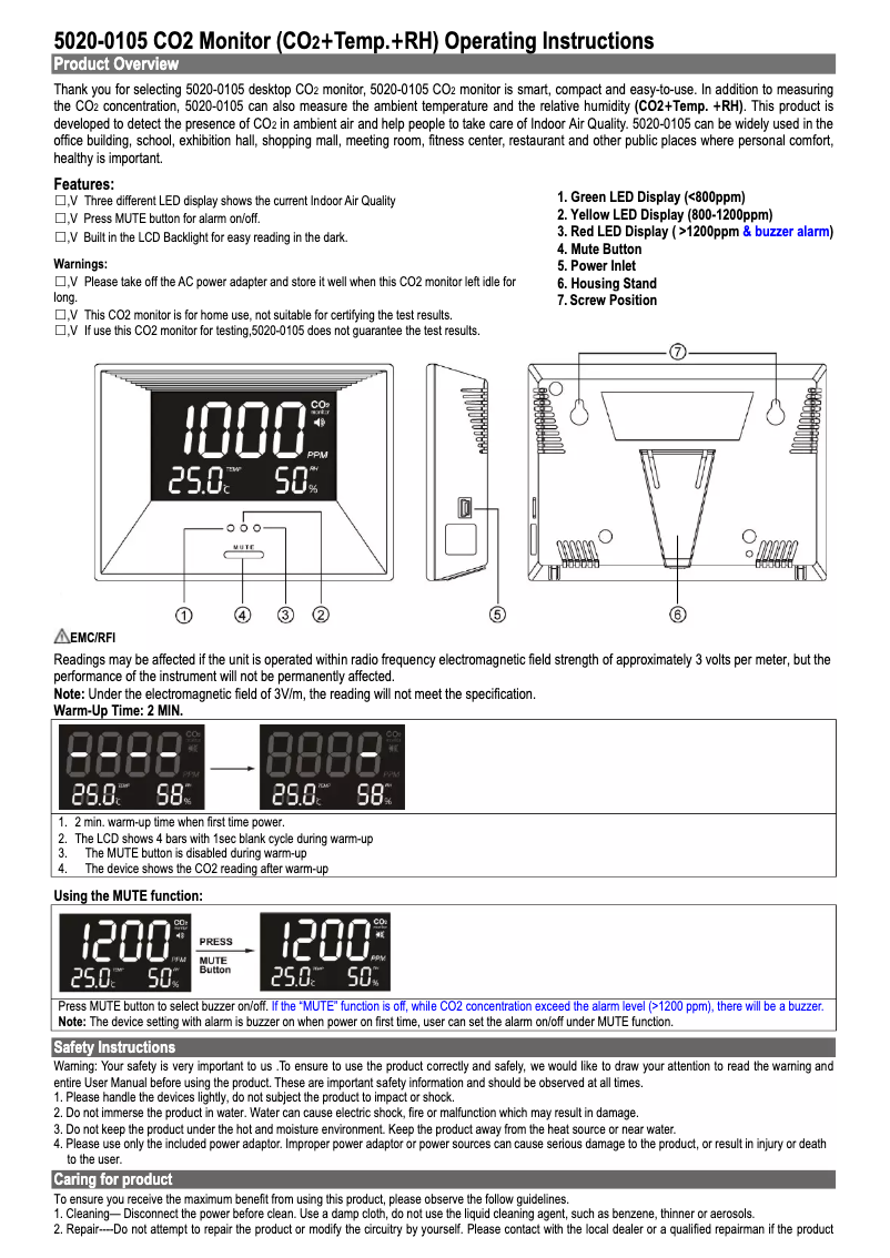 Página 1 del manual Manual de usuario TFA AirCo2ntrol Life