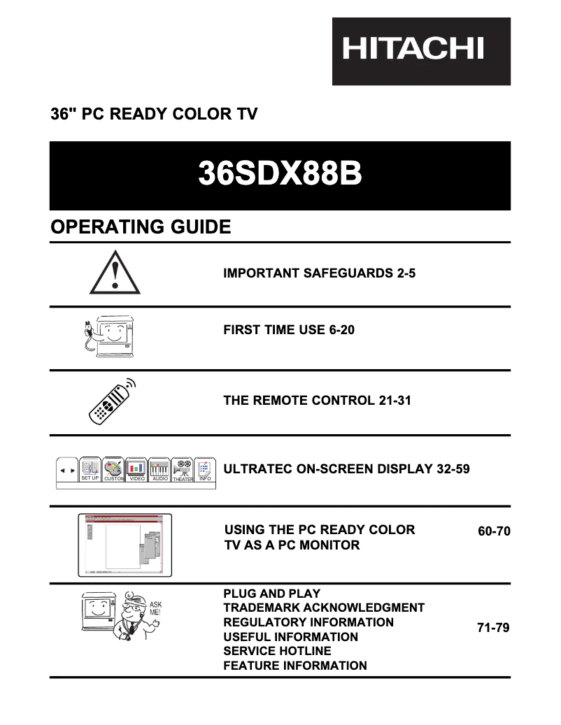 Página 1 del manual Manual de usuario Hitachi 36SDX88B