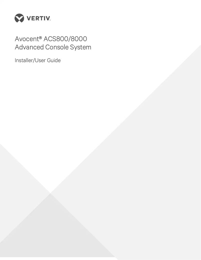 Page n°1 - Manuel utilisateur Avocent ACS8032