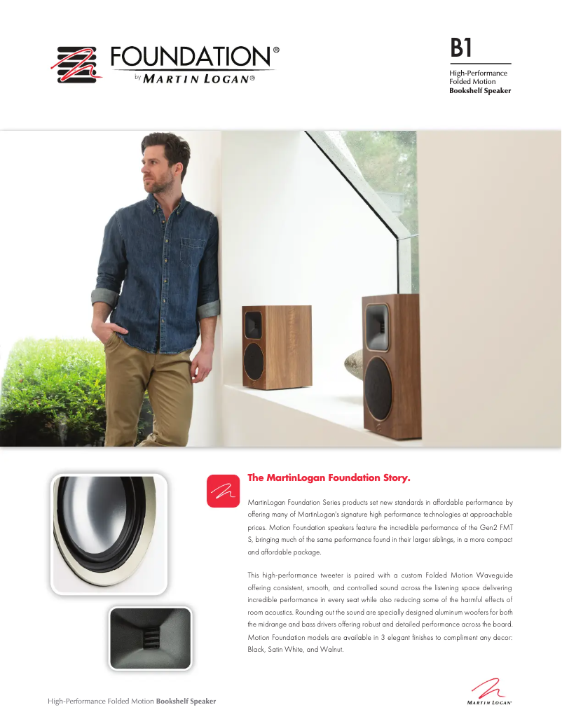Page n°1 - Fiche technique Martin Logan Motion Foundation B1