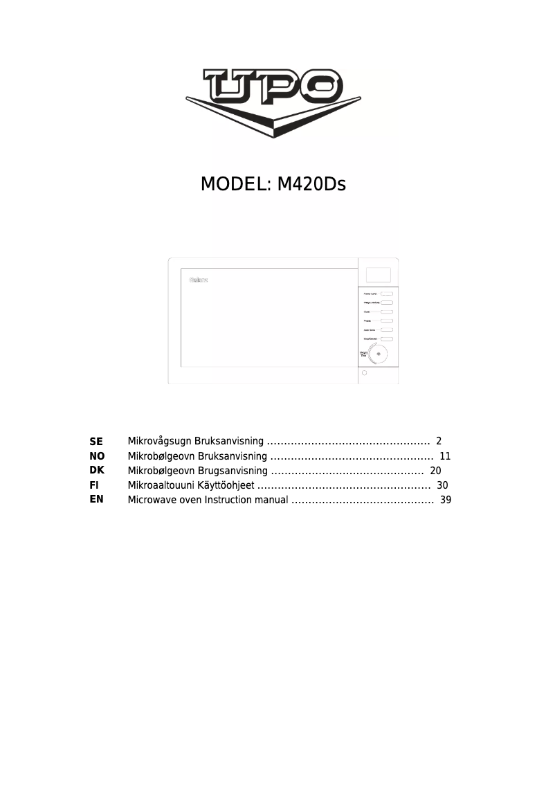 Page n°1 - Manuel utilisateur UPO M420Ds