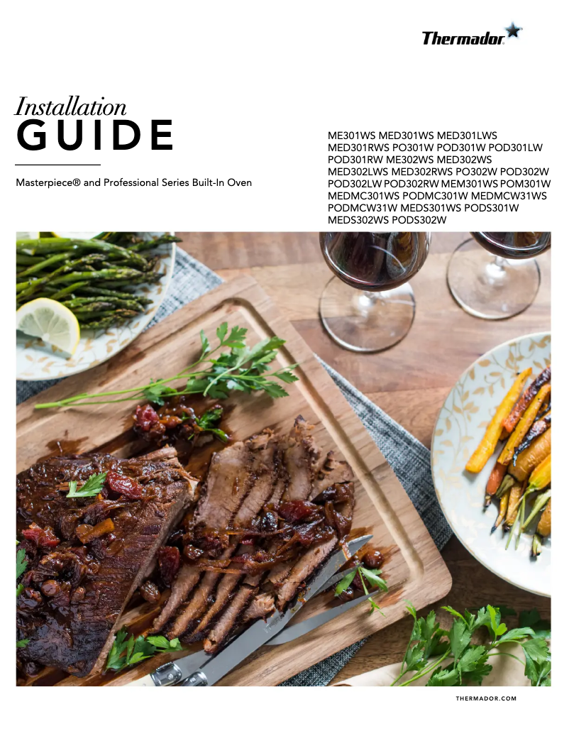 Page 1 de la notice Guide de démarrage rapide Thermador ME301WS