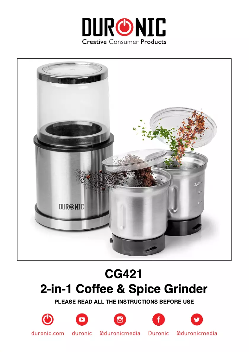 Image de la première page du manuel de l'appareil CG421