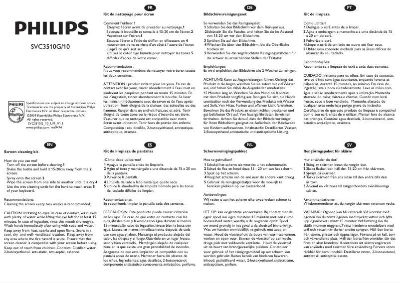 Página 1 del manual Manual de instrucciones Philips SVC3510G