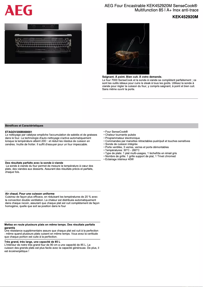 Image de la première page du manuel de l'appareil KEK452920M