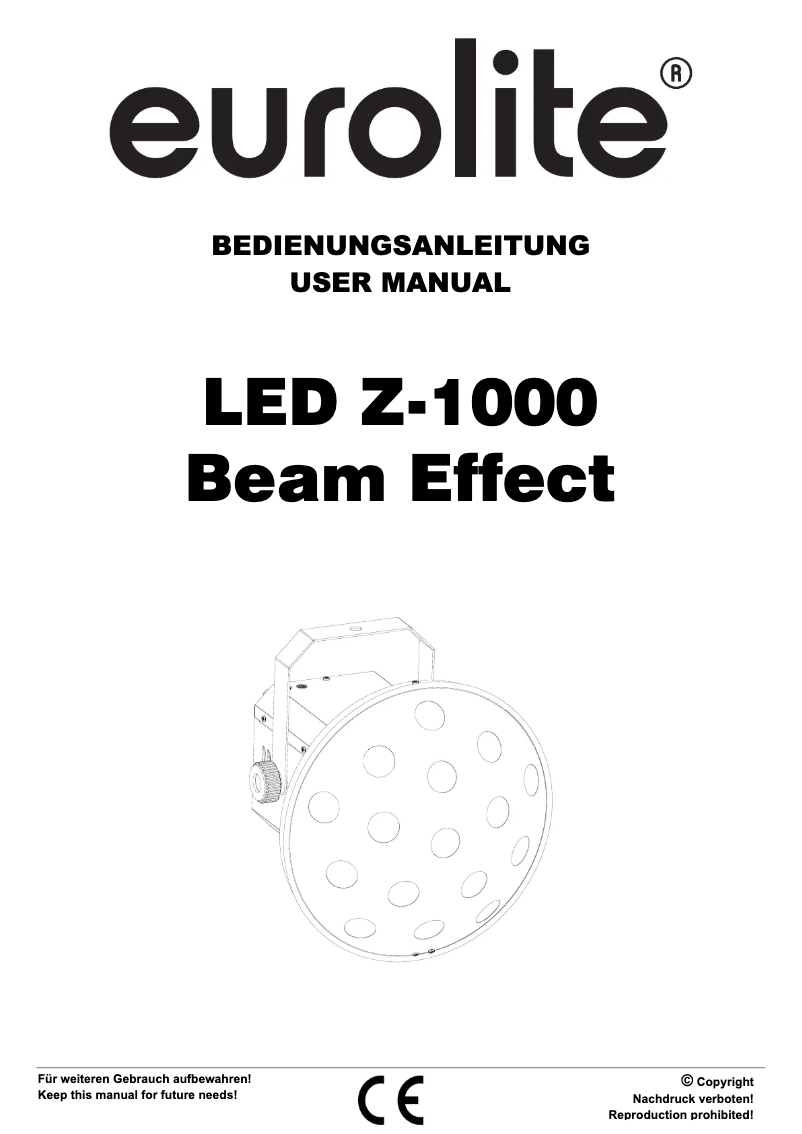 Page 1 of the manual User Manual Eurolite LED Z-1000